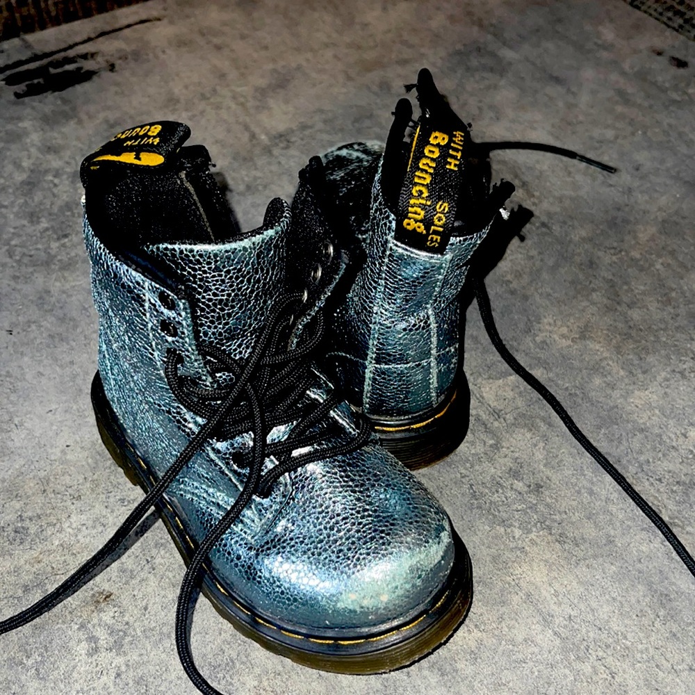 Metallic toddler doc martins